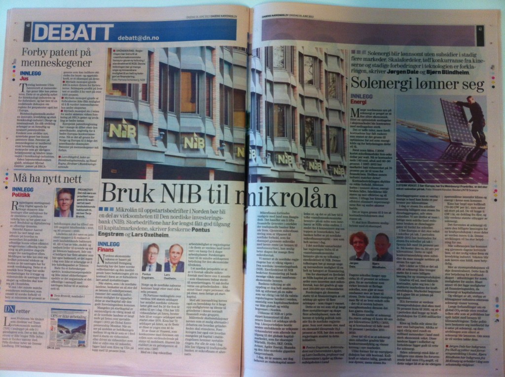 Debattinlägg Dagens Næringsliv