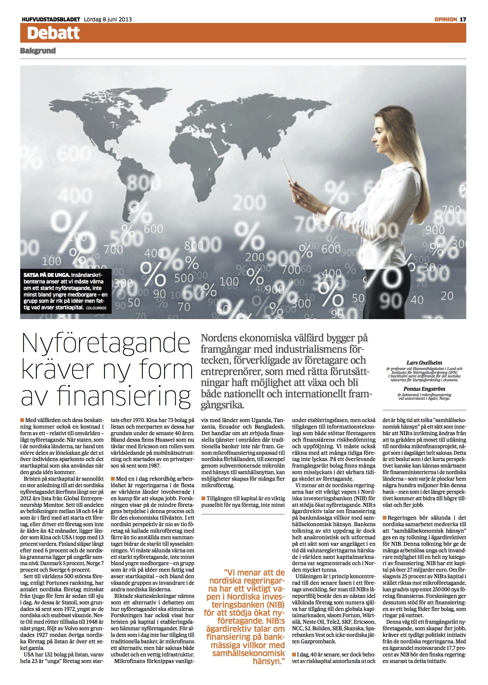 Nyföretagande kräver ny form av finansiering
