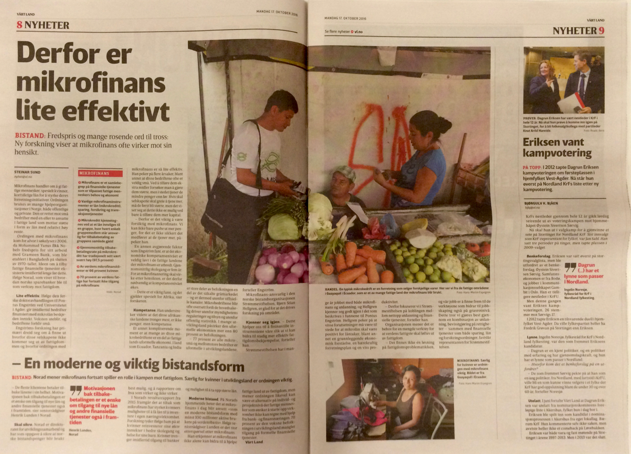 A research mention in “Vårt Land”